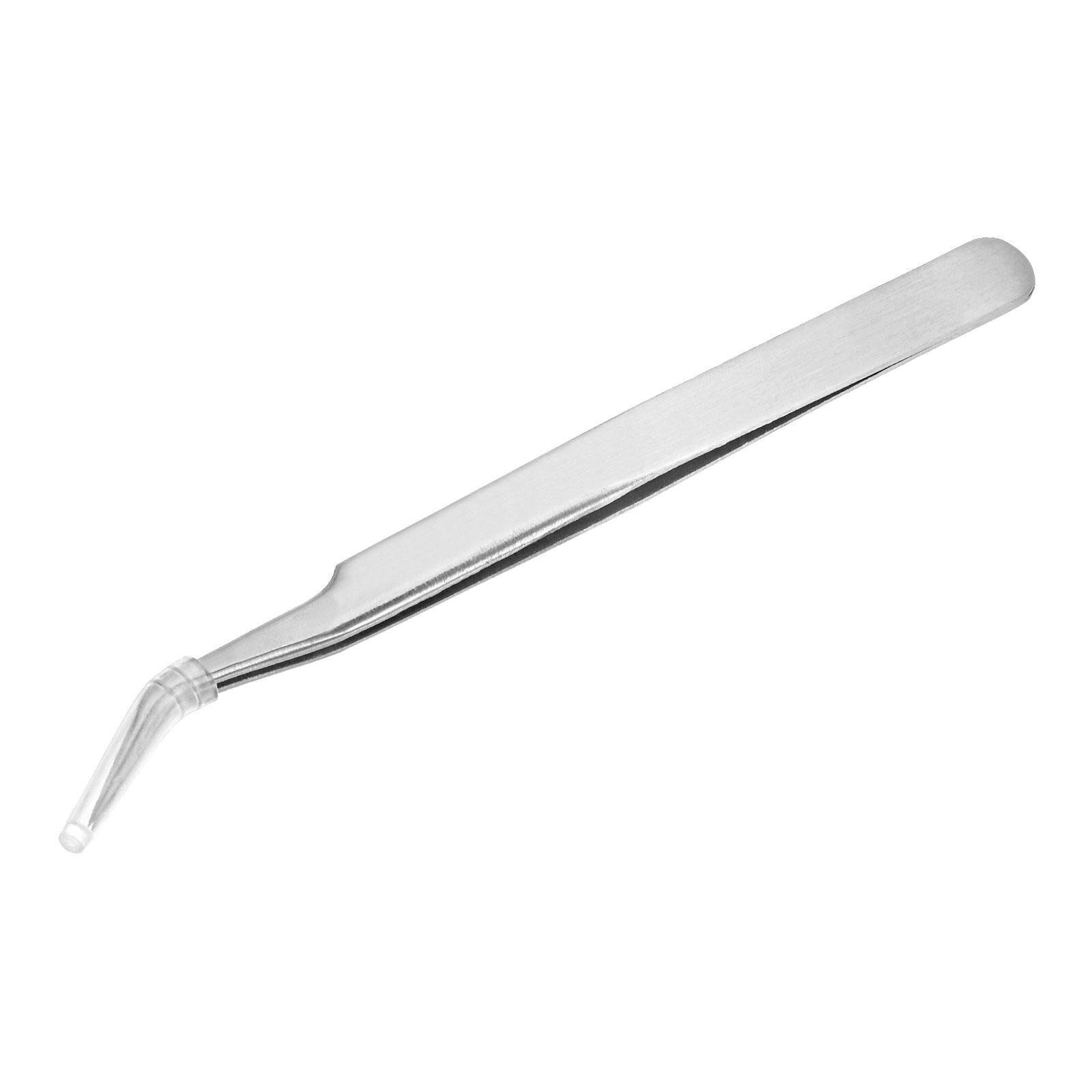 Precision Curved Tip Tweezer Stainless Steel Silver Tone
