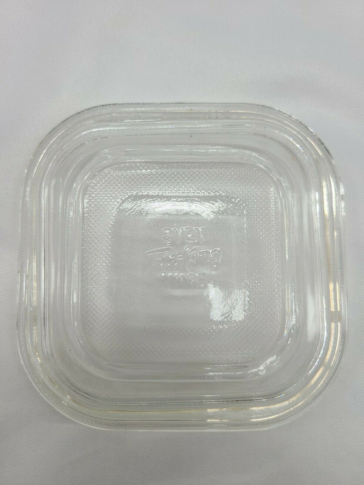 Vintage Fire King Clear Glass Lid For Small 4" Refrigerator Dish Replacement